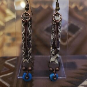 Hand Crafted By Me, Elegant Copper and Turquoise Earrings
